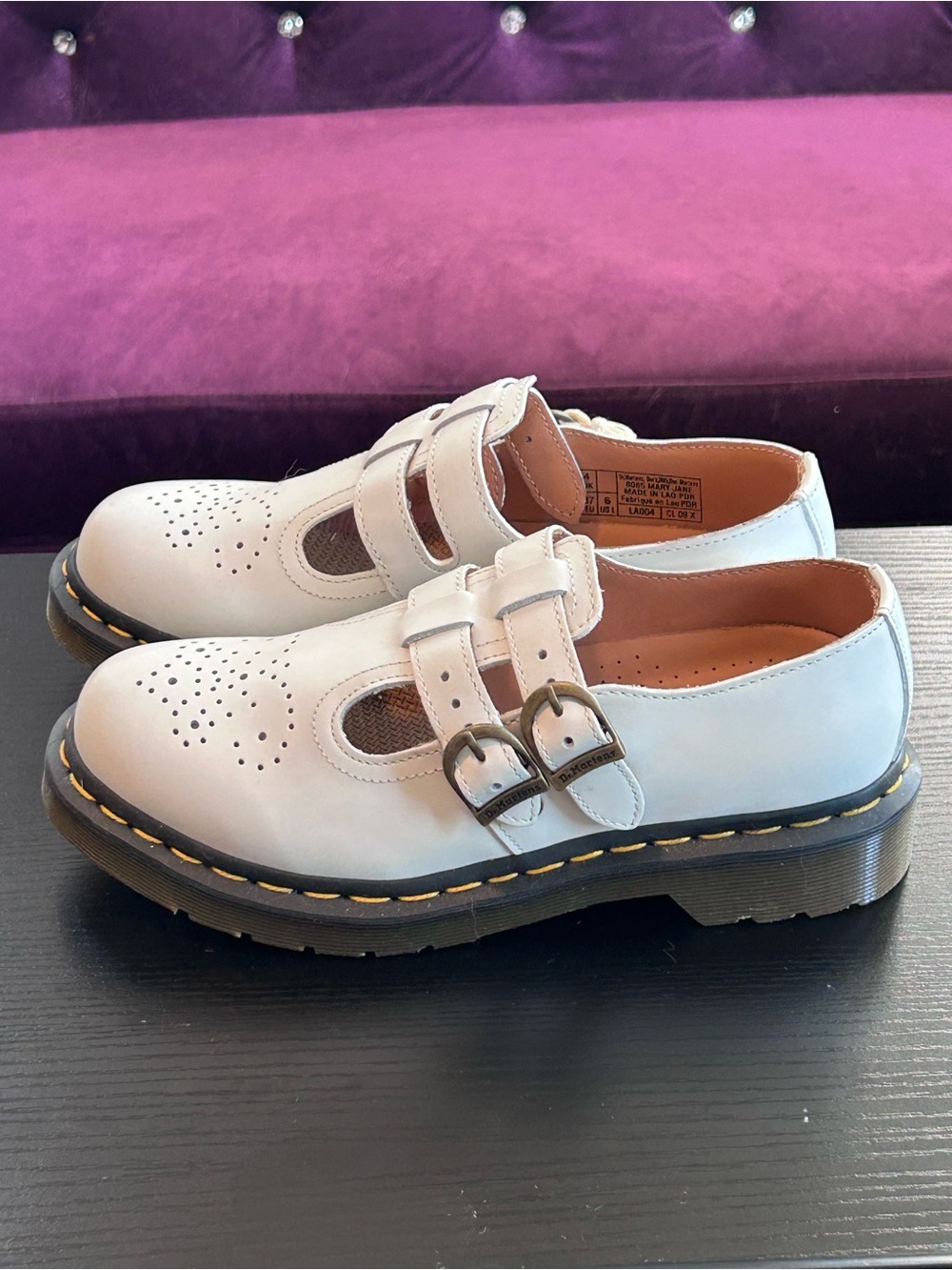 NWT Dr. Martens 8065 Smooth Leather Mary Jane Shoes 37 (6-6.5) White